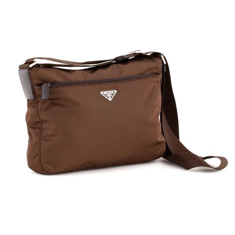 prada brown nylon bag with brown leather trim|prada buckle bag.